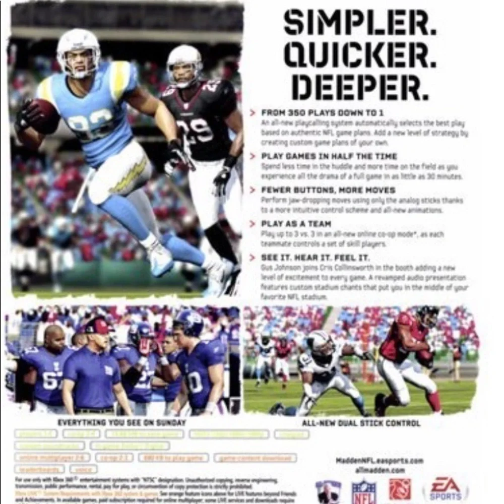 𝅺14 & 17. MADDEN NFL 11 (XBOX 360) Video Game